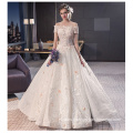 2017 Vestido de novia Appliqued Appliqued de alta calidad del Apagado-hombro del vestido de boda del vestido de bola de la novia